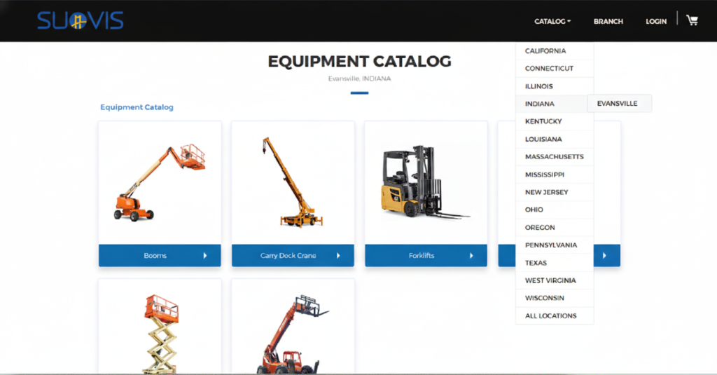 Equipment Catalog and Product Checkout Screen